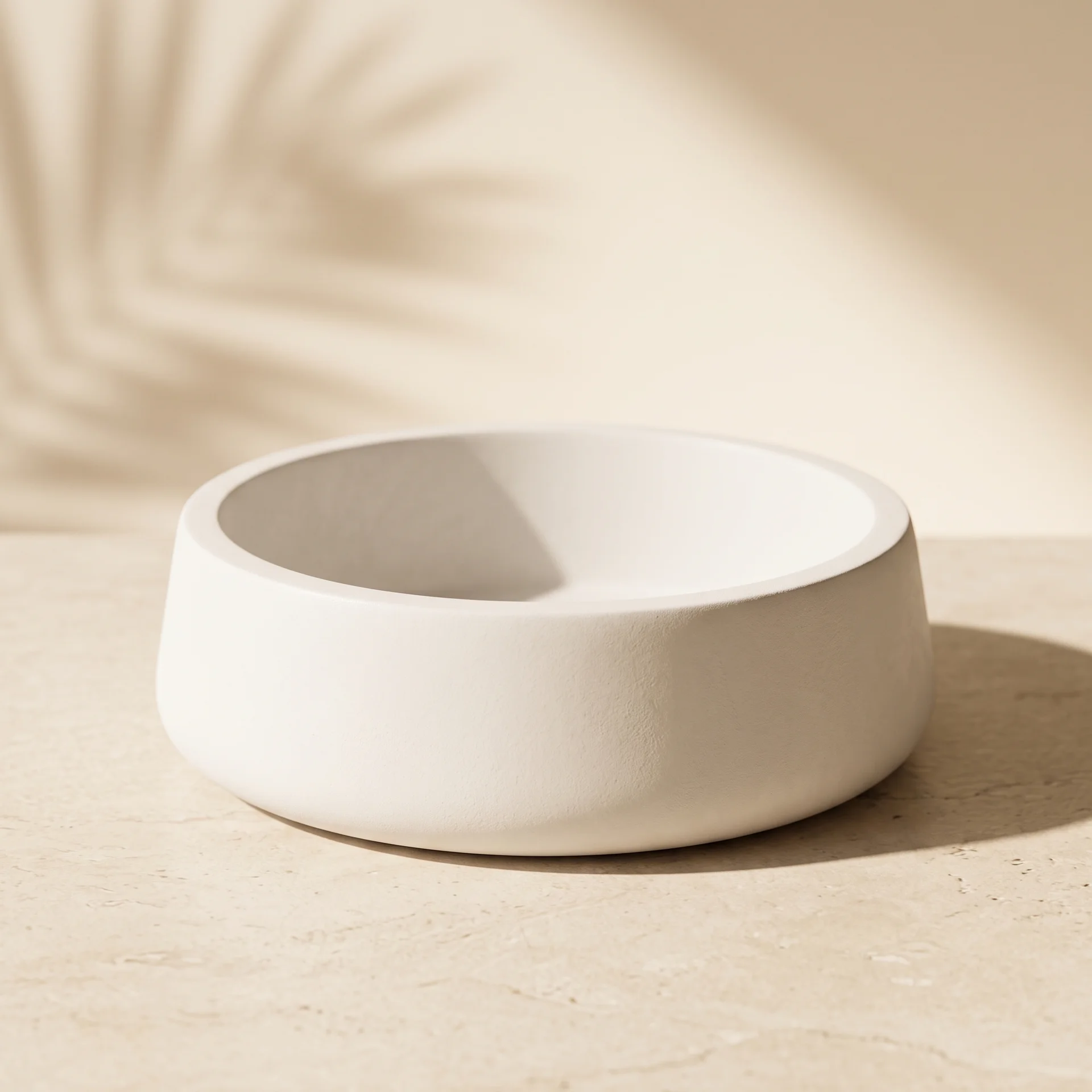 Cuenco decorativo blanco de yeso cerámico