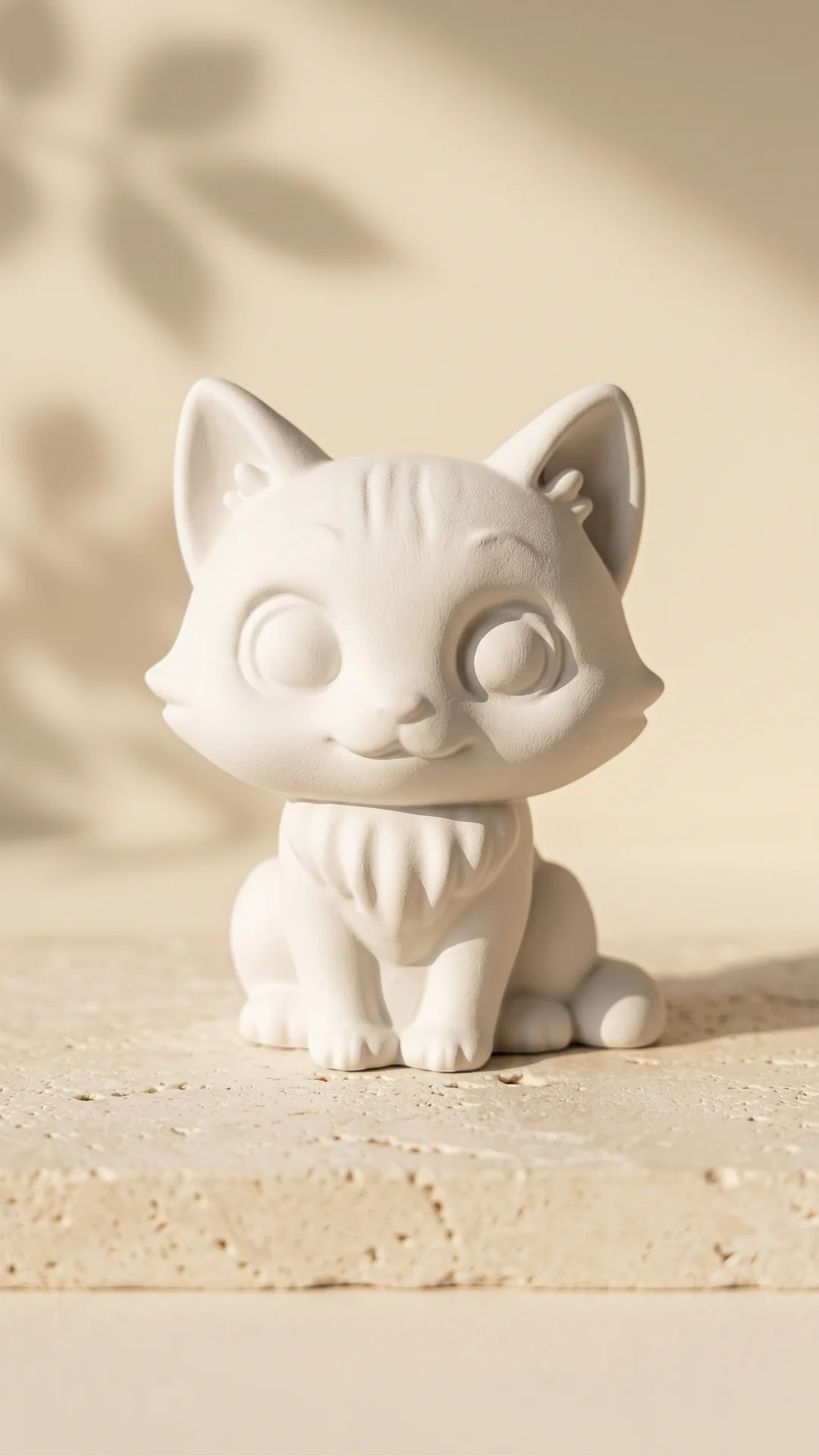 Gatito tierno de yeso cerámico blanco ZEVELLA