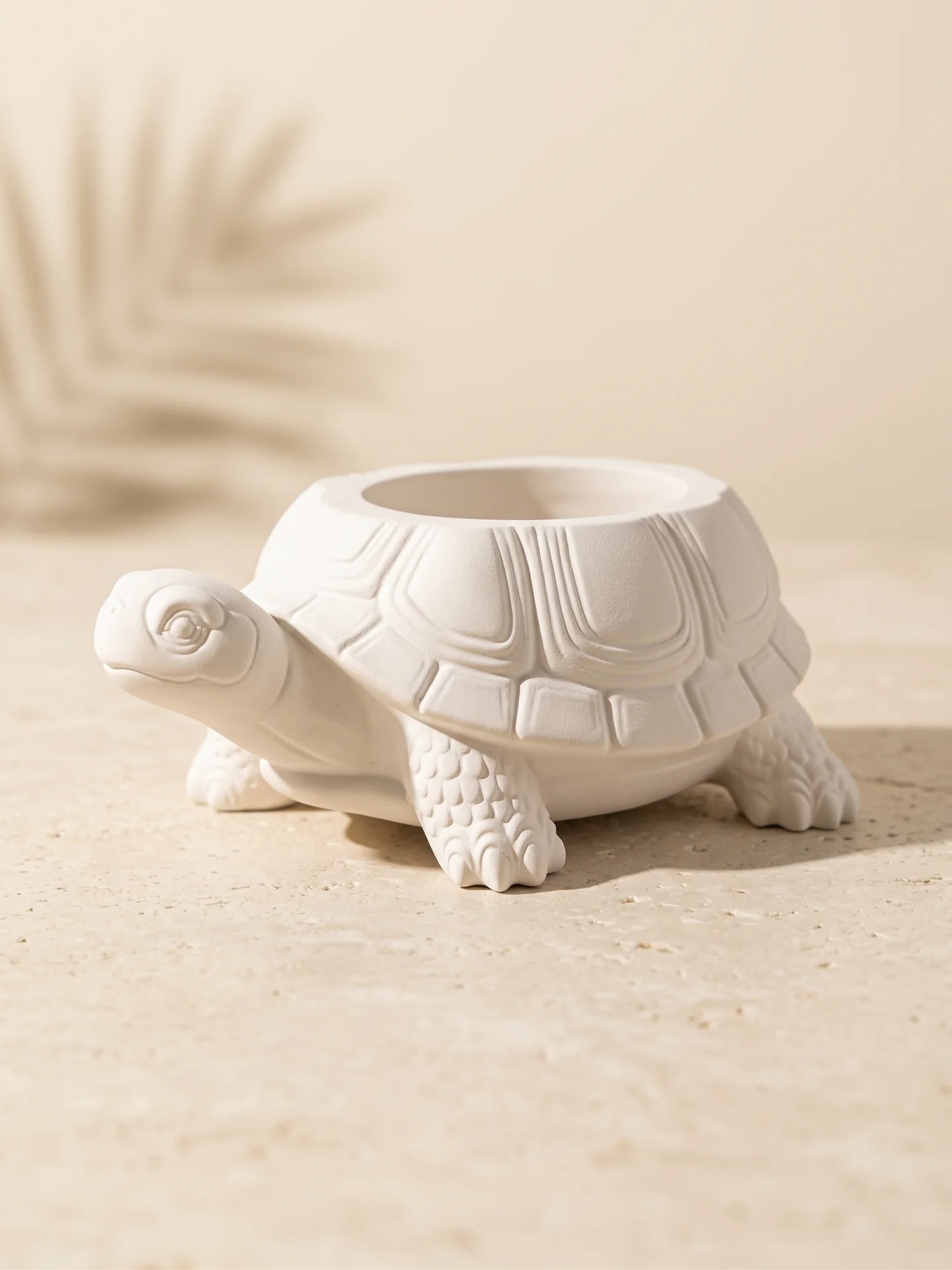Tortuguita contenedora de yeso cerámico blanco ZEVELLA
